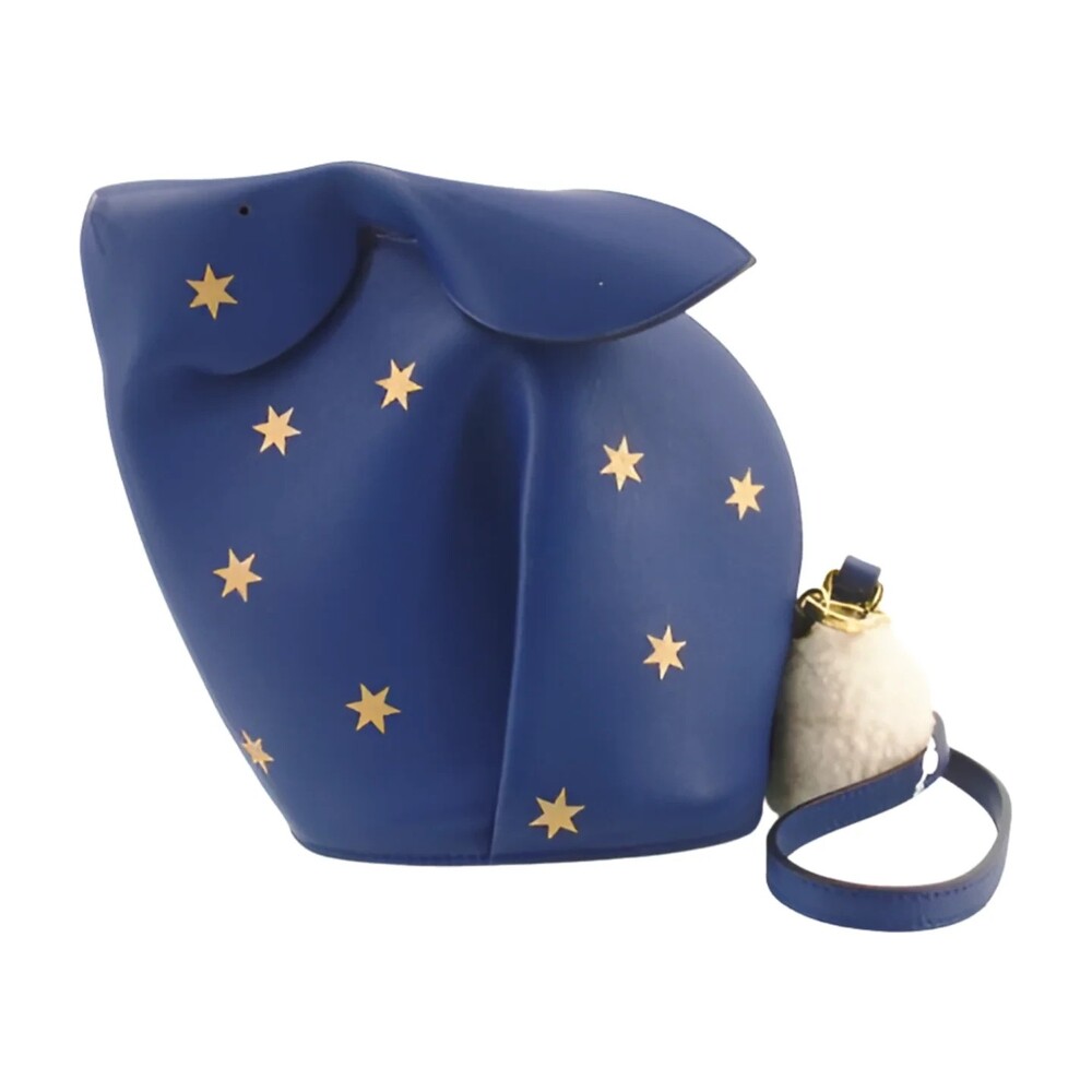 6454 - Loewe Bunny Mini Bag Leather Shoulder Bag Blue - Bunny Mini Bag Leather S